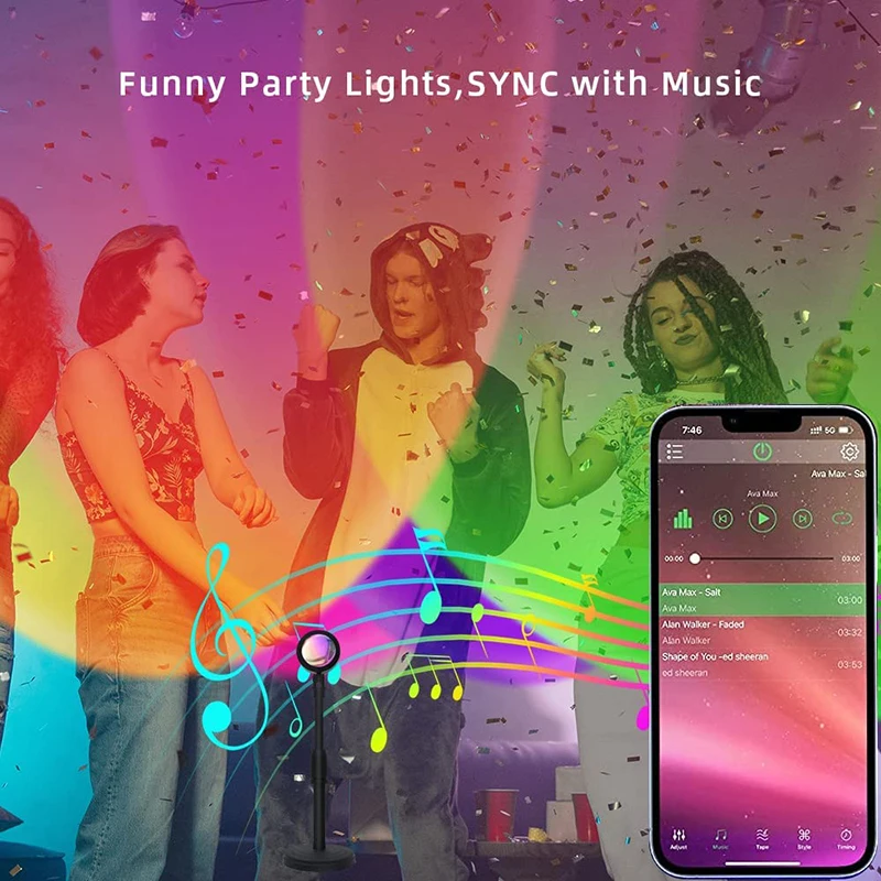 Smart LED Sunset Lamp Colorful - огляд і ціна Glass Bed