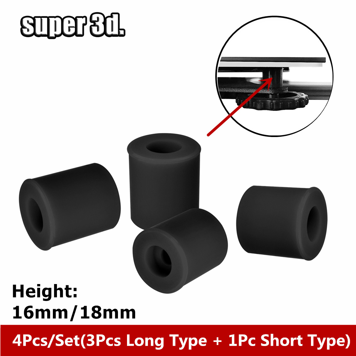 4/8/20Pcs Hot Bed Leveling Sil - огляд і ціна 3D Printer Stand