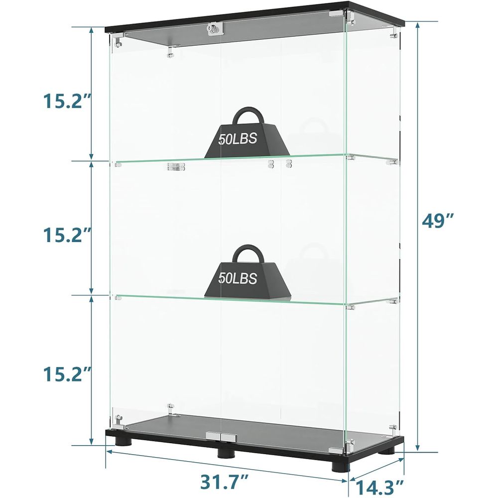 Glass Display Cabinet with 3-S - огляд і ціна Glass Bed