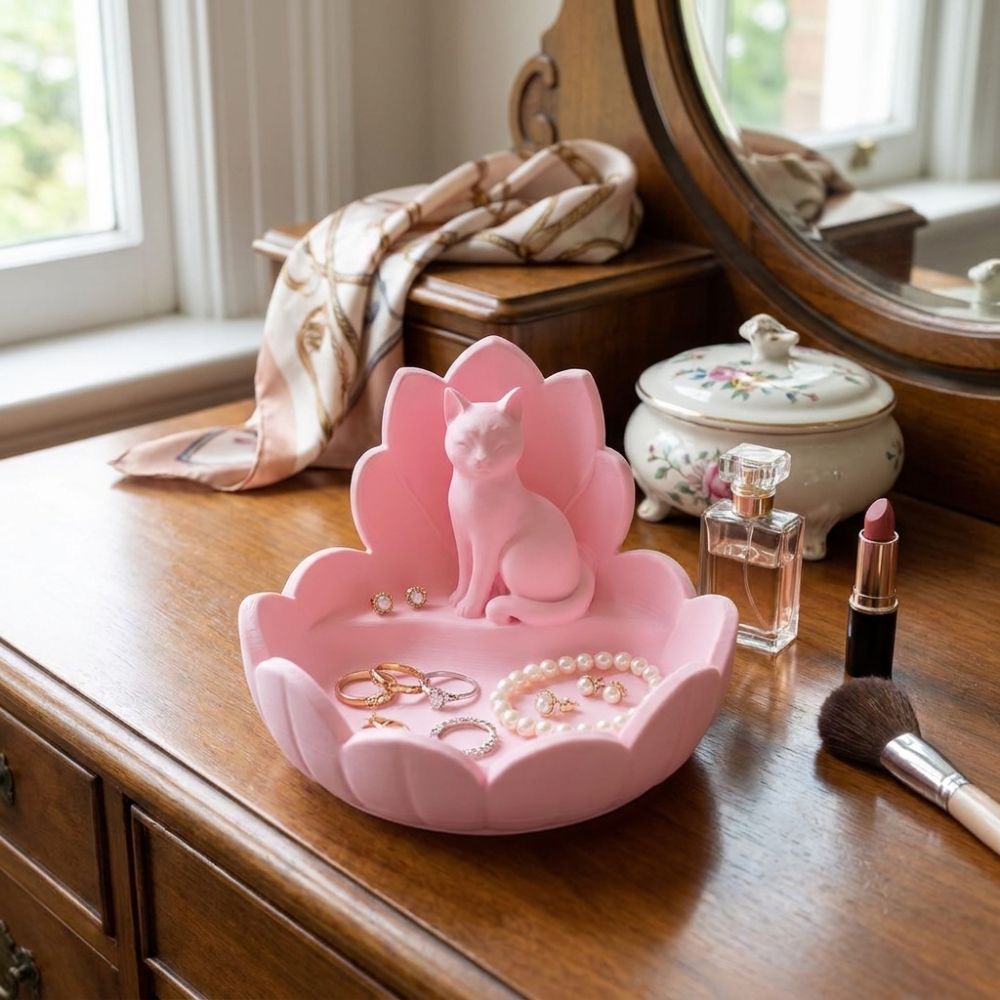 Cute Lotus Cat Jewelry Storage - огляд і ціна 3D Printer Stand